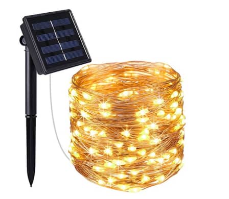 10M Solar Waterproof Fairy Lights  - Warm white
